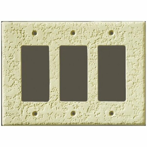 Can-Am Supply InvisiPlate Switch Wallplate, 5 in L, 6-3/4 in W, 3 -Gang, Painted Knock-Down/Splatter Drag Texture KD-R-3